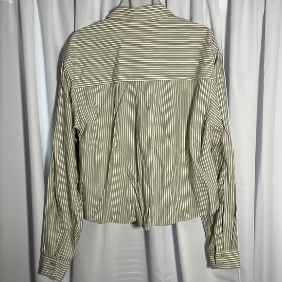 Women’s SUNDAYS BY WEARESUNDAYS Cream & Grey Striped Button Down Top Sz S - Picture 3 of 4